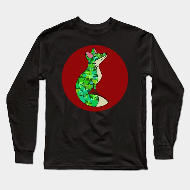 happy Fox - Cubed Long Sleeve T-Shirt by A Rickety Ninja